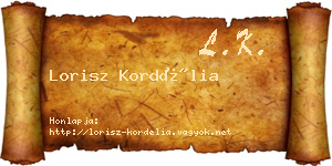 Lorisz Kordélia névjegykártya